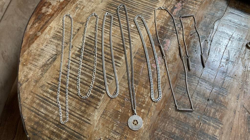 Zilveren ketting heren, Ophalen of Verzenden, Zo goed als nieuw, Zilver, Zilver