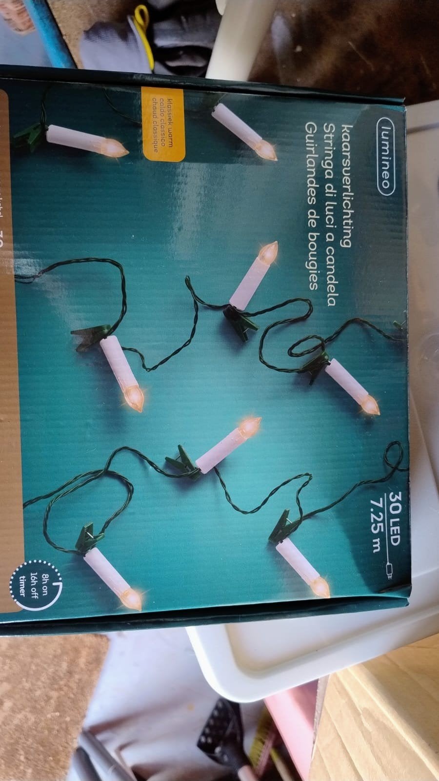 Lumineo Kaarsverlichting LED - 30 lampjes, 7.25m, Ophalen of Verzenden, Zo goed als nieuw, Overige merken