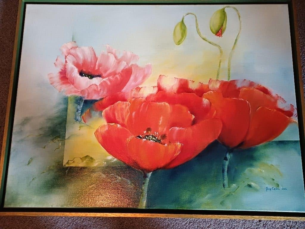 schilderijen, Ophalen, Overige stijlen, Gesigneerd, Bloemen