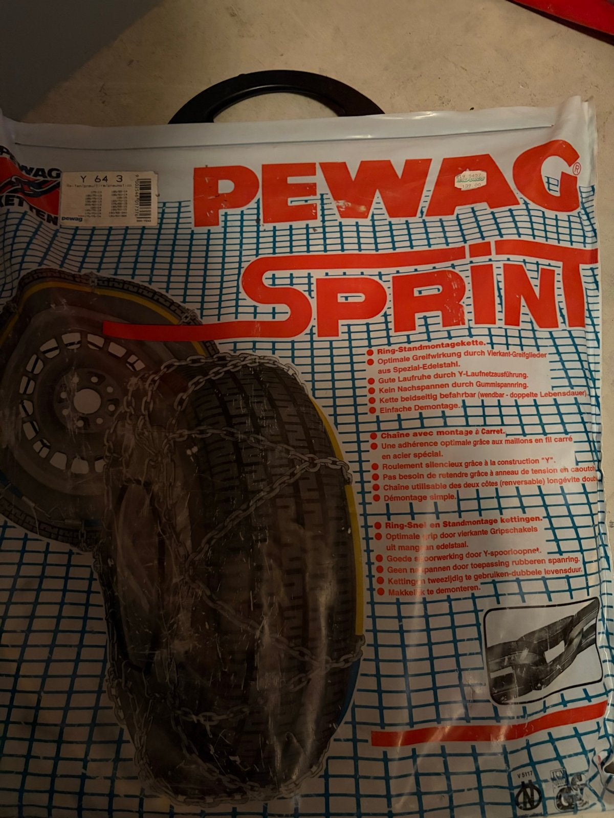 Pewag Sprint Y 64 3 sneeuwkettingen, Auto diversen, Sneeuwkettingen, Ophalen, Zo goed als nieuw