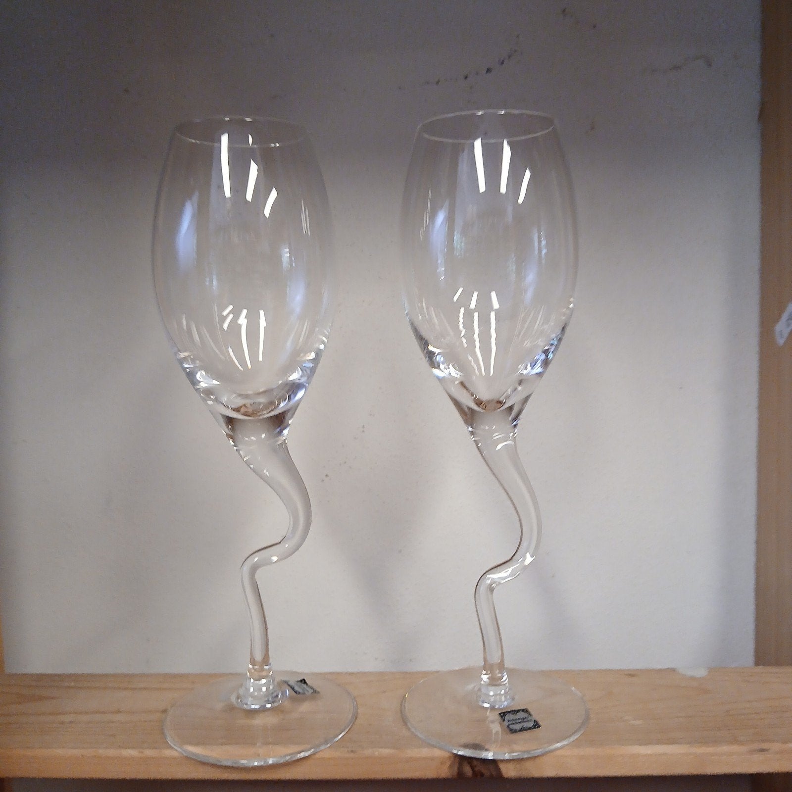 2 Rastal Kristalglas Champagneglazen met gedraaide steel, Ophalen of Verzenden