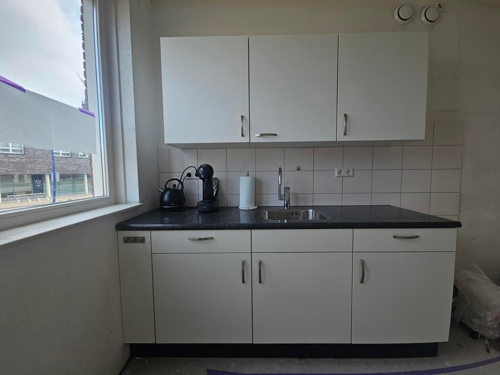Compacte keuken met onder- en bovenkasten, Gebruikt, Wit, Enkelwandige keuken, Ophalen of Verzenden