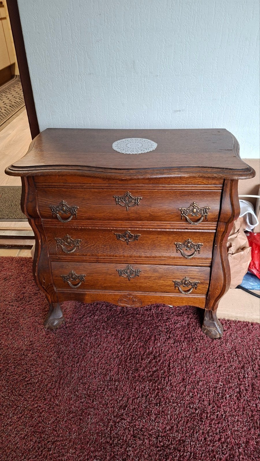 Antieke ladekast / commode van donker hout, Ophalen of Verzenden