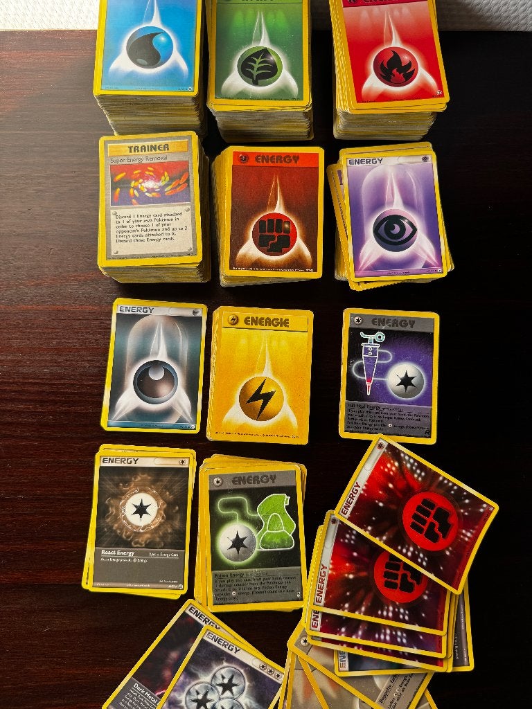 Partij Gebruikte Vintage Pokemon Energy & Trainer Kaarten, Ophalen of Verzenden, Gebruikt, Meerdere kaarten