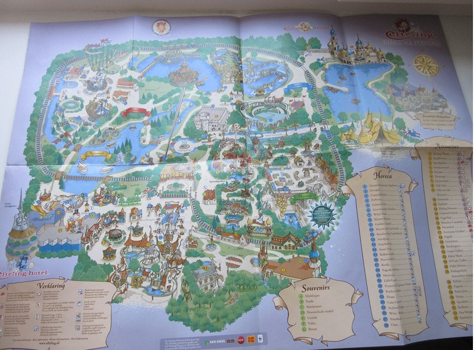 Efteling plattegrond  Wereld vol wonderen, Verzenden, Zo goed als nieuw, Overige typen