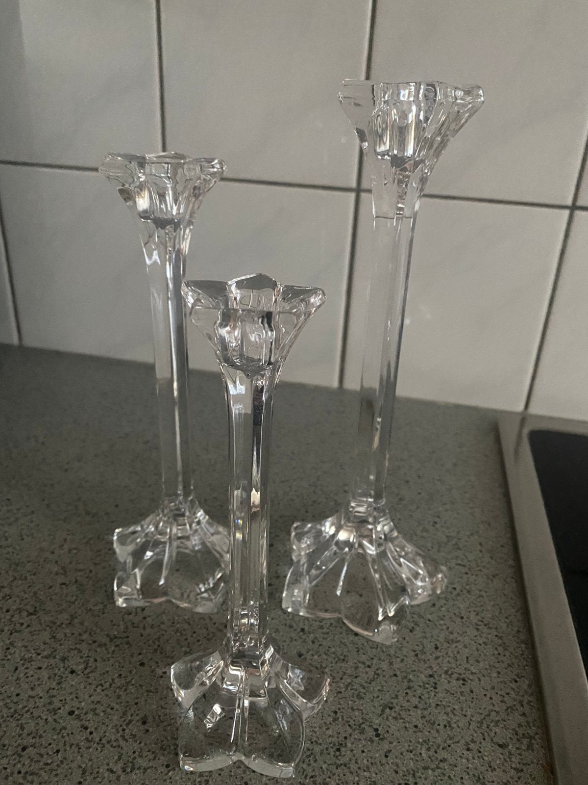 Nachtmann kristallen kaarsenstandaards 3 stuks, Ophalen, Kristal