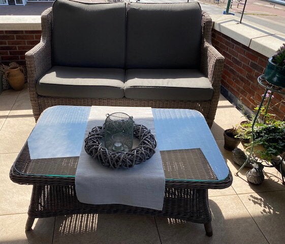 4SO Brighton 2,5 zits lounge & salontafel 4 Seasons Outdoor, Ophalen, Zo goed als nieuw, Rechthoekig, Wicker