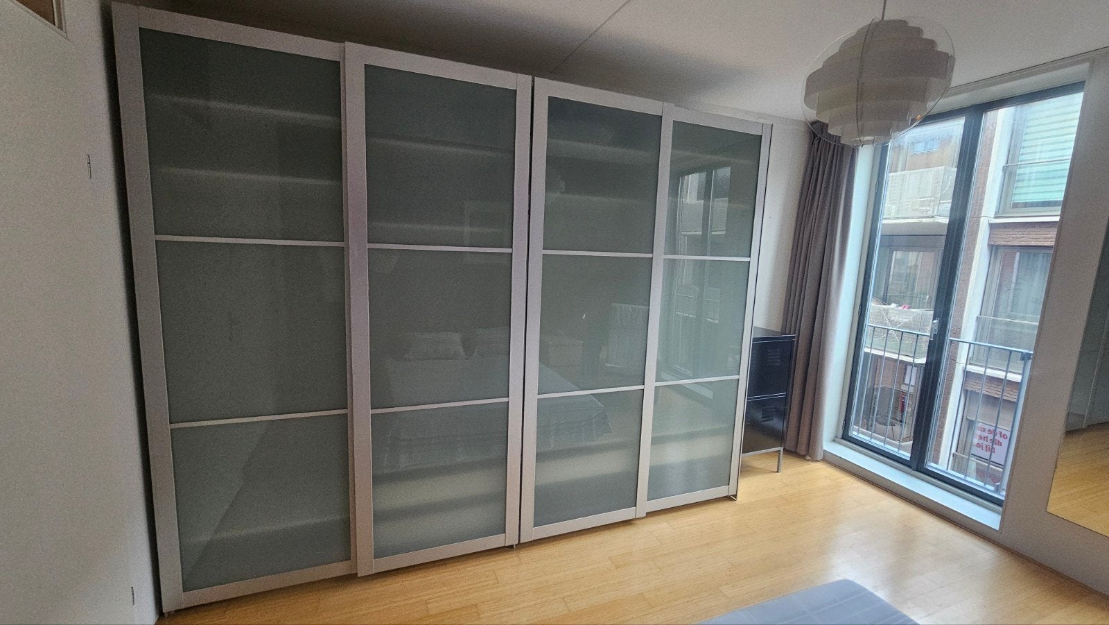 aluminium schuifdeuren Pax kast - kledingkast Ikea melkglas, Huis en Inrichting, 200 cm of meer, Met klep(pen), Nieuw, Ophalen of Verzenden