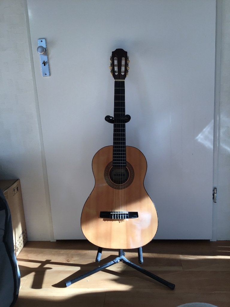 Gitaar 3/4 inclusief hoes en standaard, Muziek en Instrumenten, Snaarinstrumenten | Gitaren | Akoestisch, Ophalen, Gebruikt, Klassieke of Spaanse gitaar