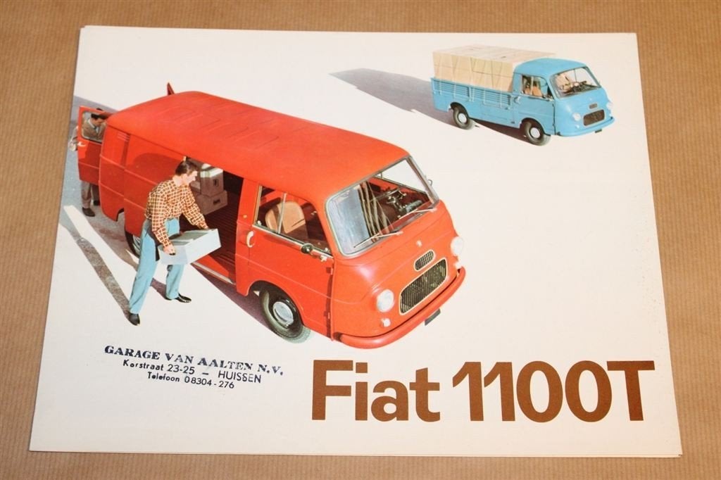Zeldzame brochure - Fiat 1100T bedrijfswagens 1960, Boeken, Ophalen of Verzenden, Zo goed als nieuw, Tractor en Landbouw