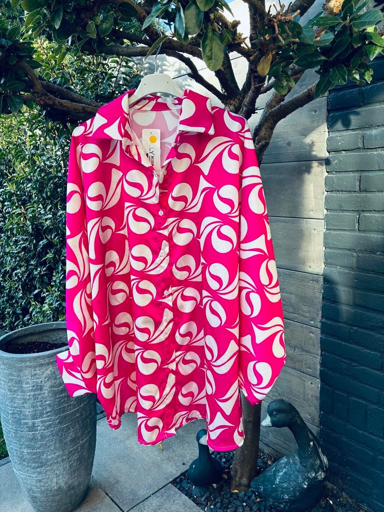 Nieuwe Italy Moda Blouse - Rood met Mooie Manchet, Ophalen of Verzenden, Nieuw, Rood