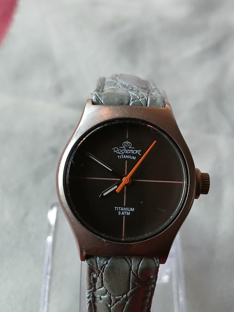 Rochemont Titanium Quartz Horloge - Nieuwe Batterij & Band, Ophalen of Verzenden, Gebruikt
