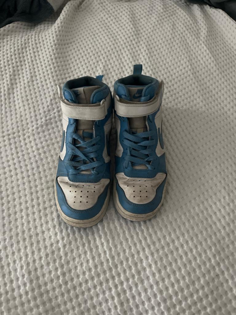 Nike Dunk High Kinder Sneakers Blauw/Wit, Ophalen of Verzenden, Zo goed als nieuw