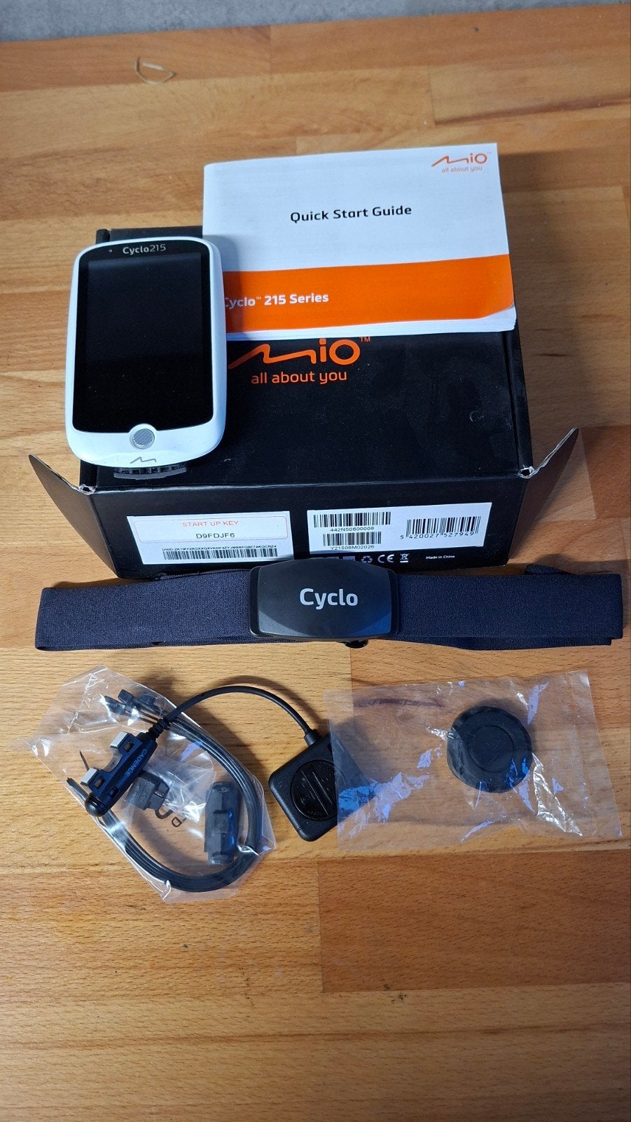 Mio Cyclo 215 Fietscomputer met hartslagband en cadansmeter, Fietsen en Brommers, Ophalen of Verzenden, Cadanssensor, Zo goed als nieuw