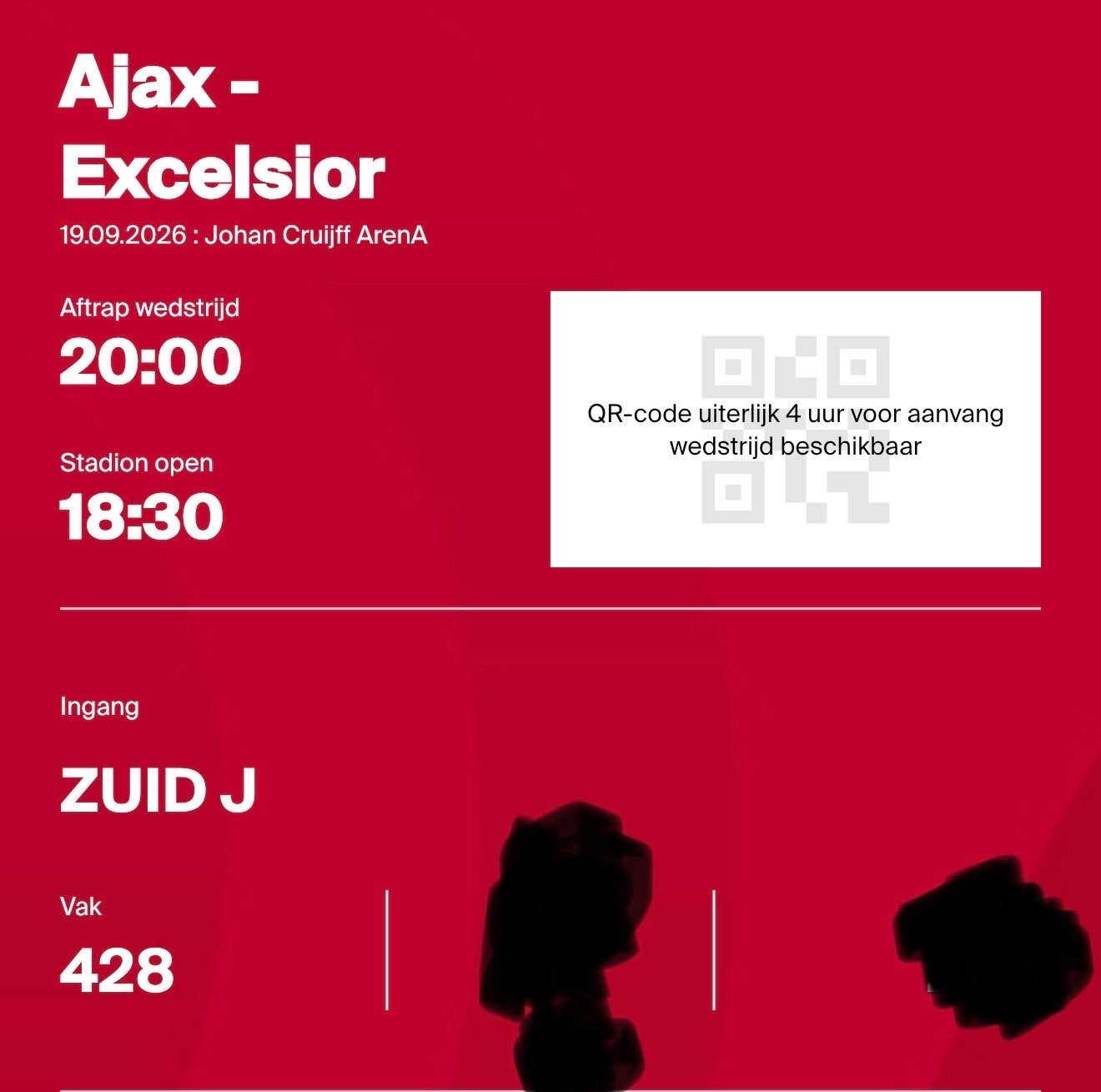 1 ticket vak428 boven de f side