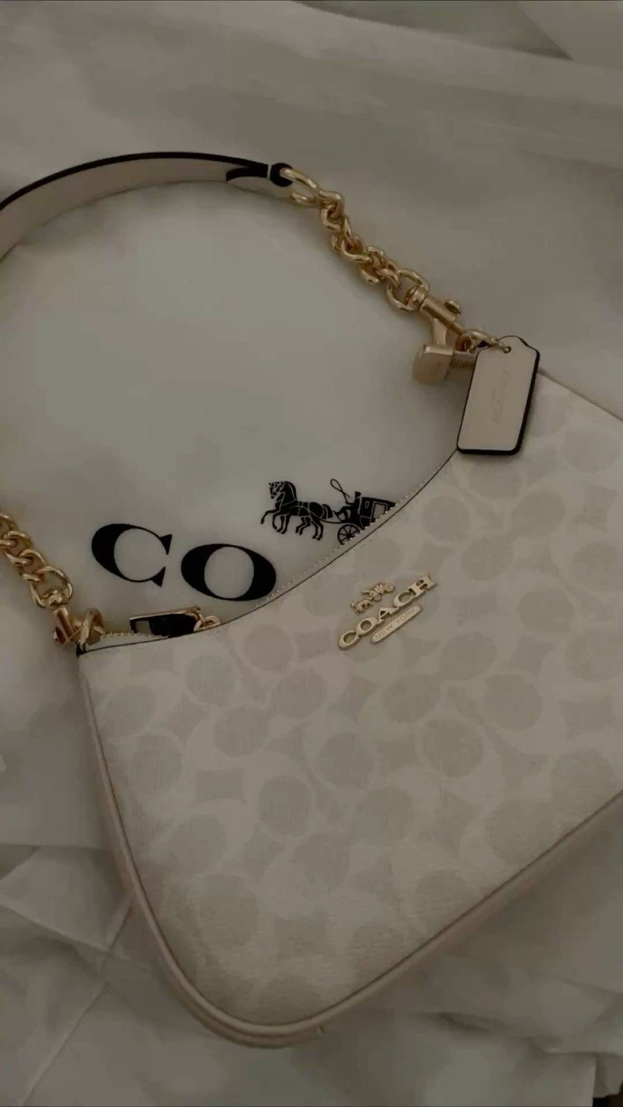 Gloednieuwe Coach tas Teri in wit, Ophalen of Verzenden, Nieuw, Wit, Schoudertasje