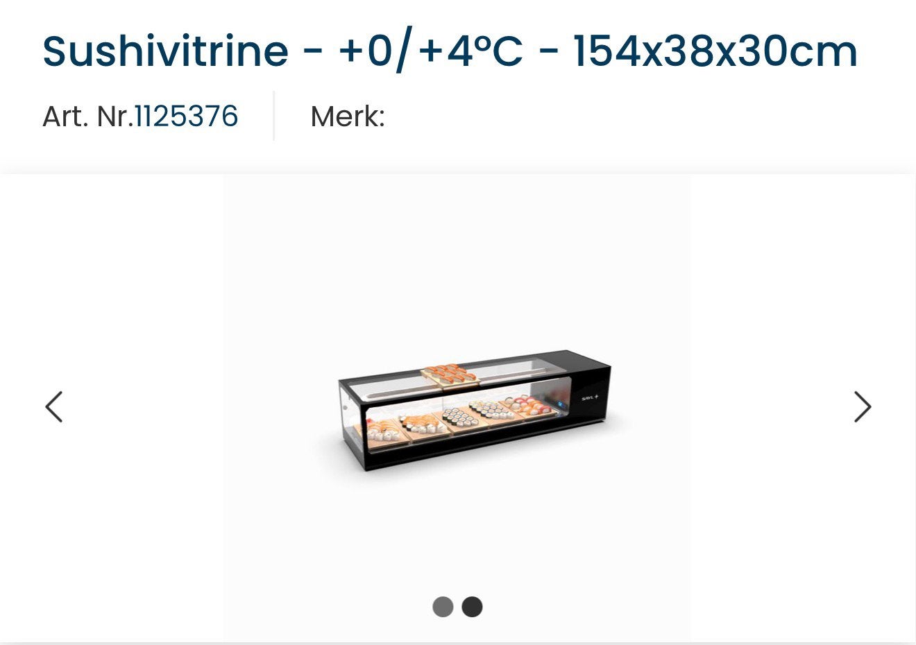 Sushi vitrine 0/+4 graden, Ophalen, Zonder vriesvak, Minder dan 85 cm, Minder dan 75 liter