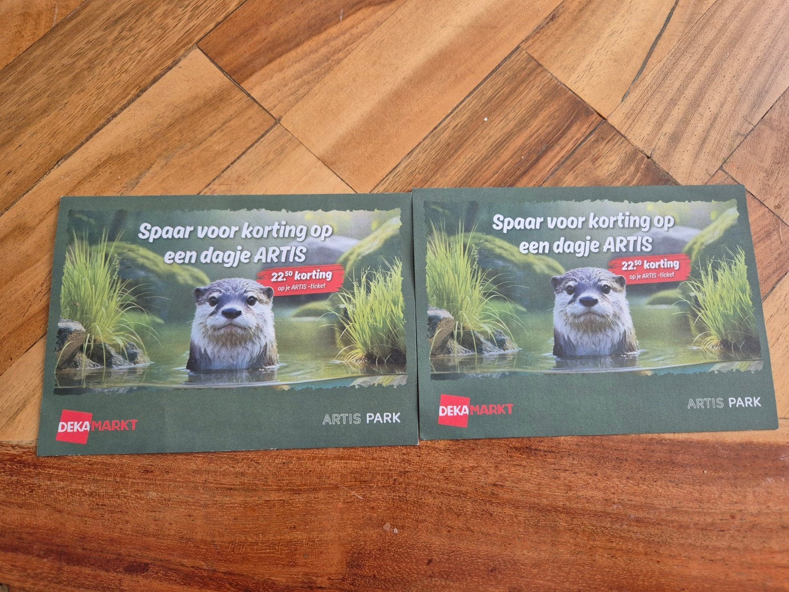 Artis spaarkaarten van Dekamarkt, Ticket of Toegangskaart
