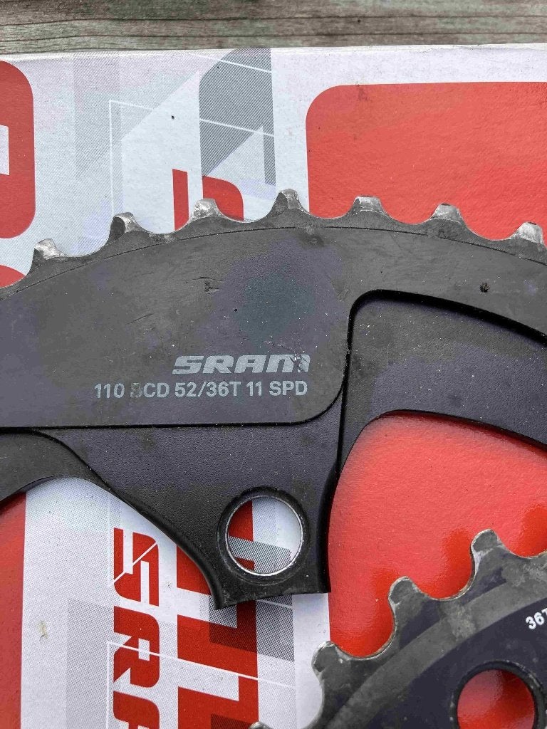 SRAM 11-speed kettingbladen 52T / 36T / 34T – 110 BCD, Ophalen of Verzenden, Gebruikt, Racefiets