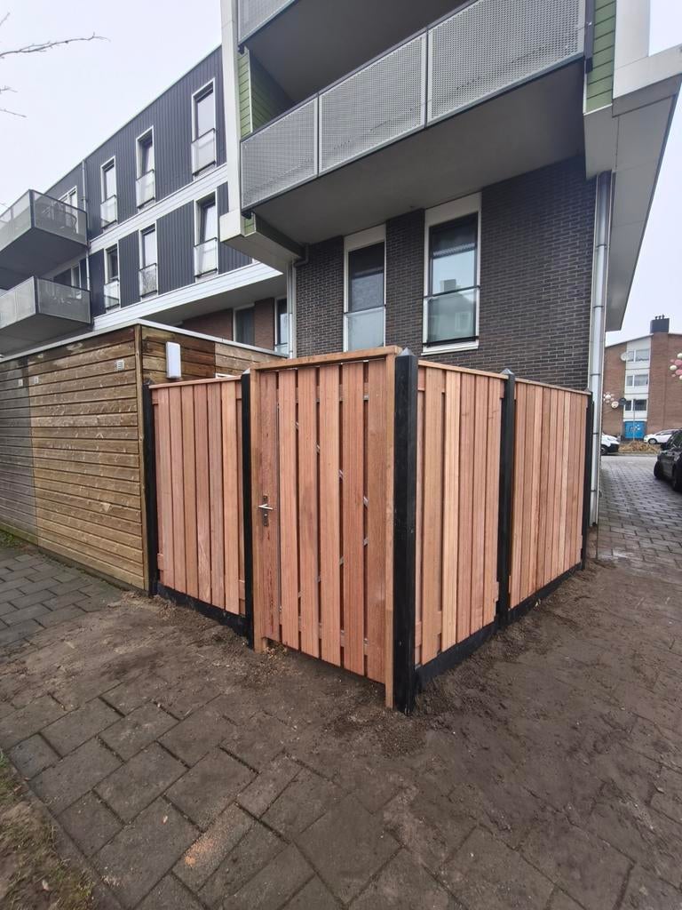 Hardhouten schutting met betonpalen, 1 tot 2 meter, Minder dan 3 meter, Nieuw, Ophalen of Verzenden