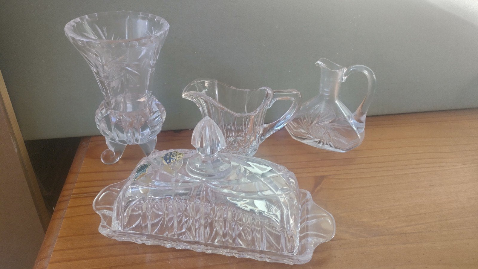 Set van 4 geslepen kristallen items, Antiek en Kunst, Ophalen of Verzenden