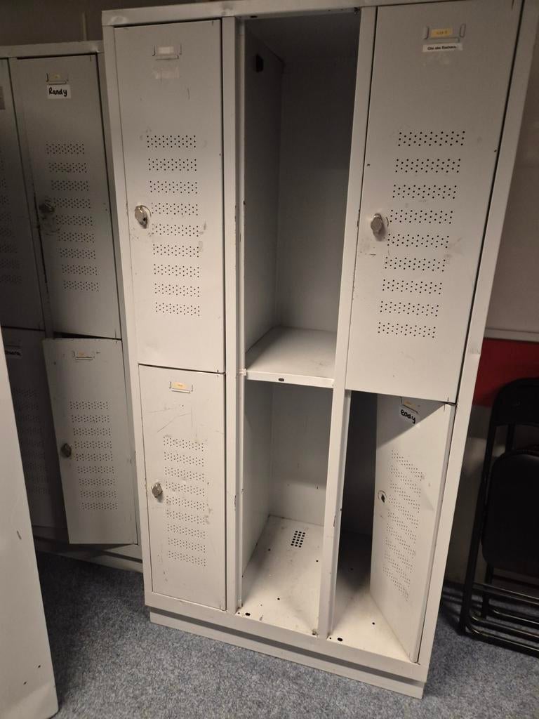 3 Oude metalen locker kasten - Vintage industriële stijl, Huis en Inrichting, Kasten | Lockerkasten, Ophalen of Verzenden