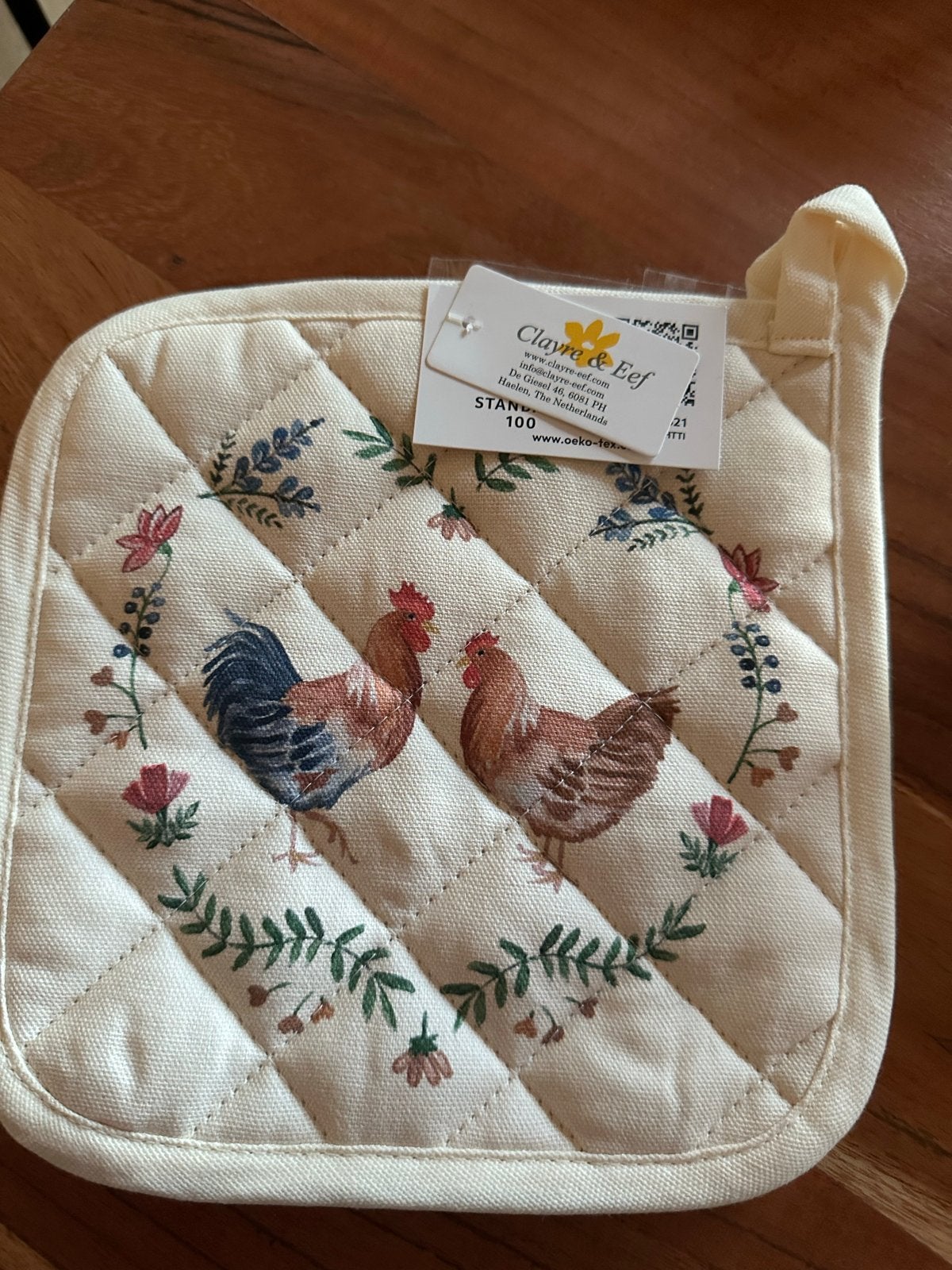 Nieuwe vrolijke pannenlappen met kip en haan, Overige typen, Nieuw, Ophalen of Verzenden, Meerkleurig