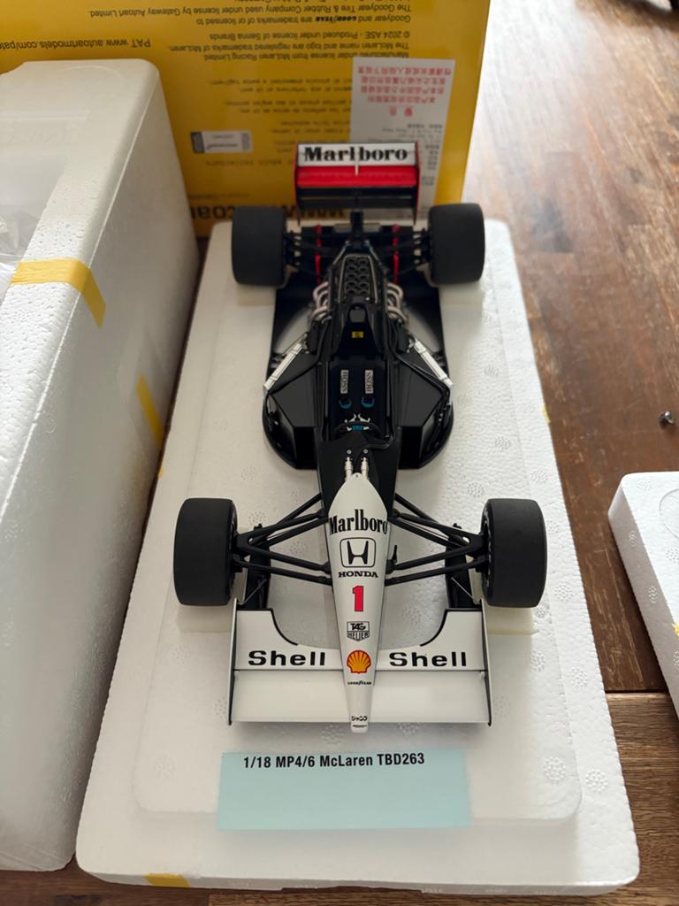 AutoArt McLaren Honda MP4/6 1991 A. Senna #1 1:18, Ophalen of Verzenden, Nieuw, Auto, Autoart