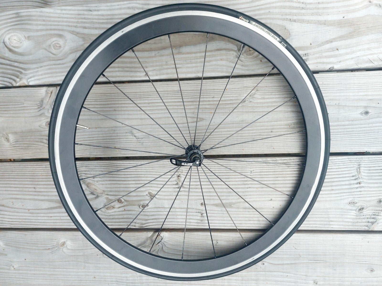 Zpeed AL 42mm racefiets clincher voorwiel met band, Fietsen en Brommers, Wiel, Gebruikt, Toerfiets, Ophalen of Verzenden