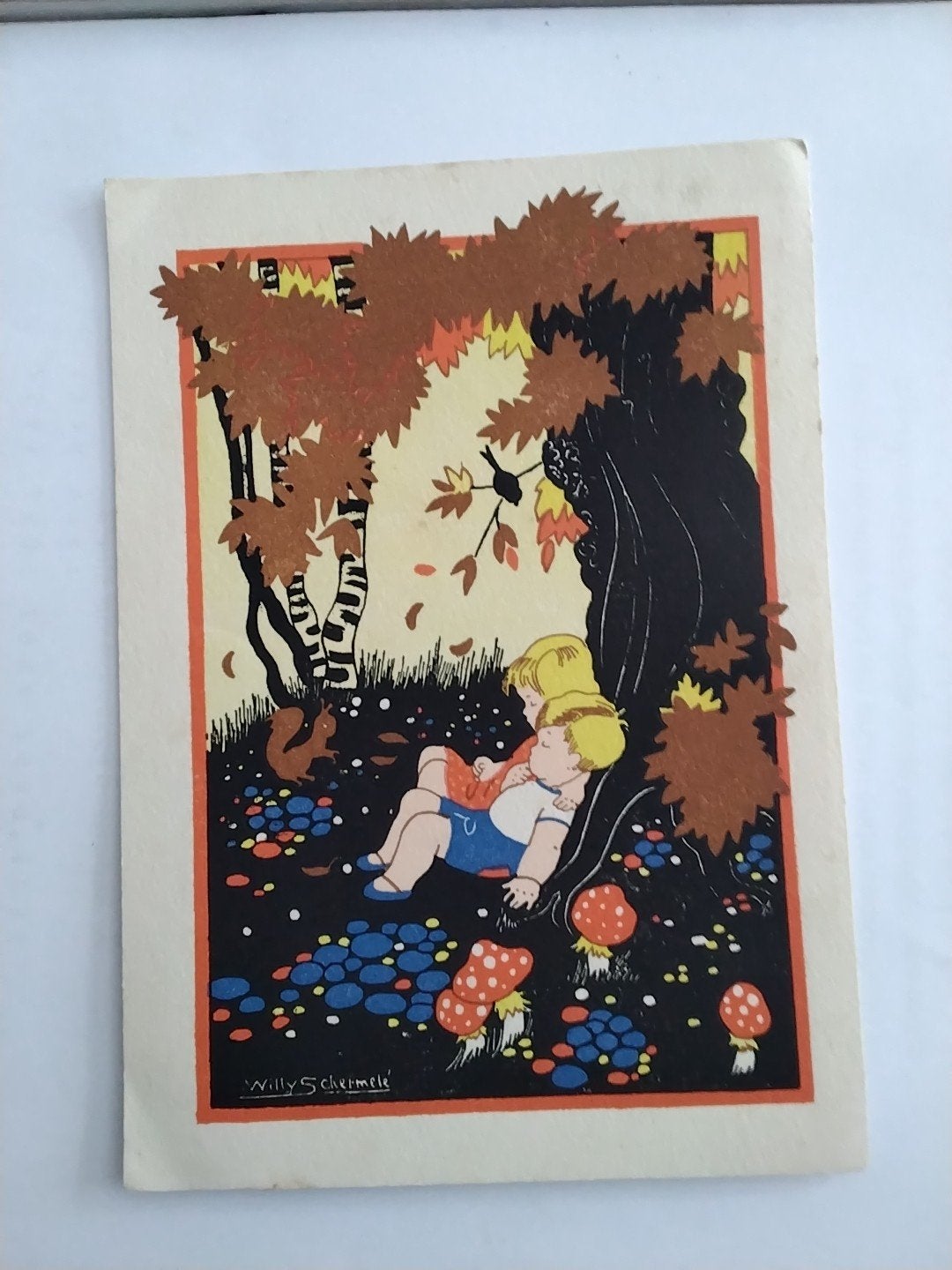Vintage Ansichtkaart Hans en Grietje - Willy Schermelé, Verzamelen, Ophalen of Verzenden