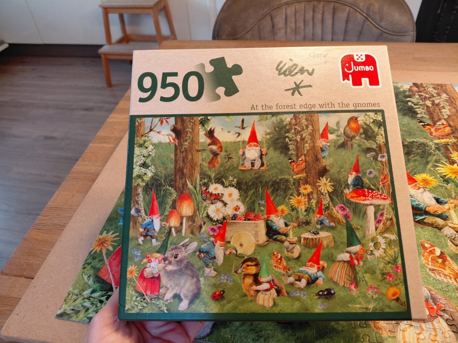 als nieuw en compleet puzzel 1000 stukjes Rien Poortvliet, Hobby en Vrije tijd, Ophalen of Verzenden, 500 t/m 1500 stukjes, Zo goed als nieuw