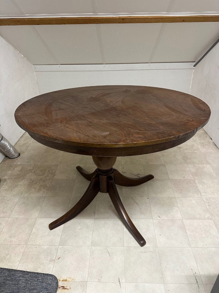 Ronde eettafel biedermeier ø 120 cm - mahonie kersenhout, Antiek en Kunst, Ophalen