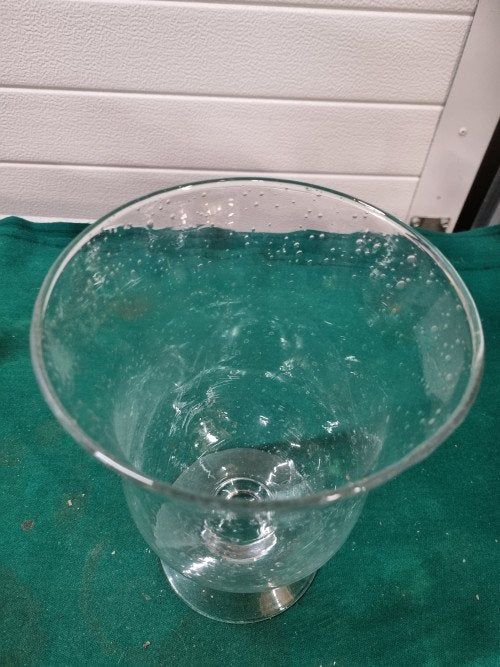 vaas op voet stolp met bellen glas, Ophalen of Verzenden