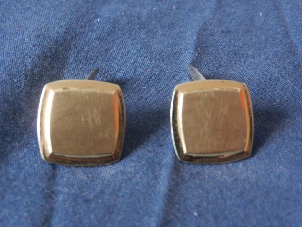 Paar zilveren en vergulde manchetknopen, Ophalen of Verzenden, Zo goed als nieuw, Zilver, Verguld