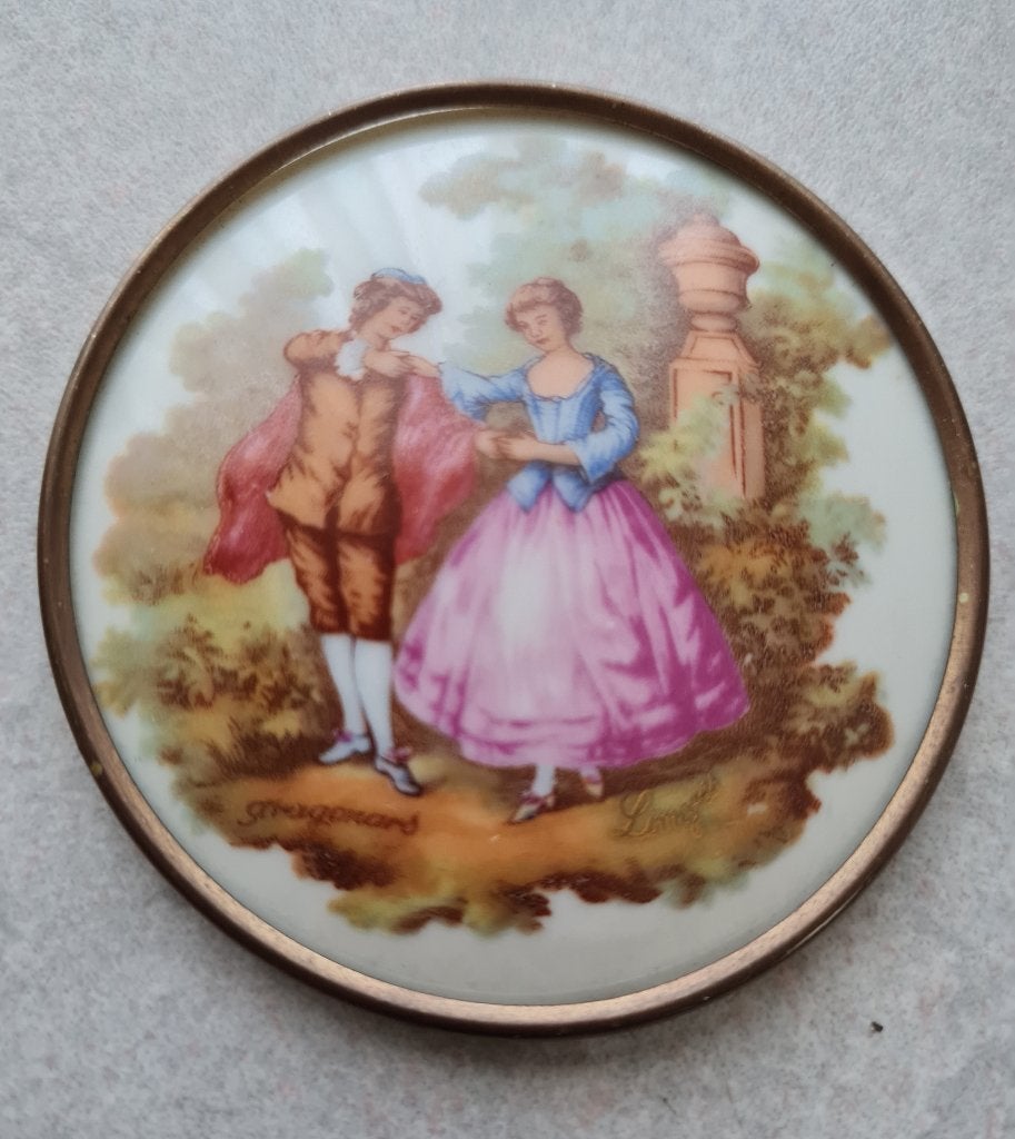 Prachtig gemerkt Limoges tegeltje in lijstje - gesigneerd, Ophalen of Verzenden