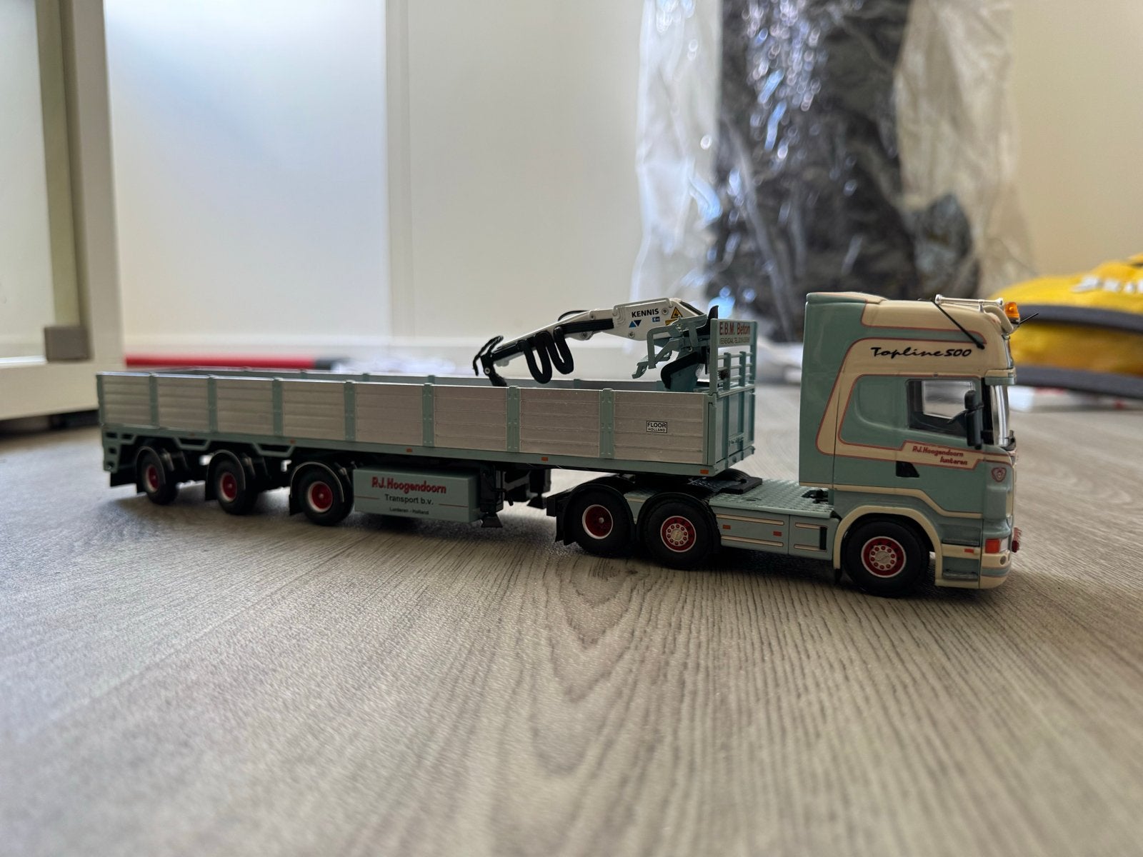 Hoogendoorn Scania met oplegger en kraan, Ophalen of Verzenden, Zo goed als nieuw, Bus of Vrachtwagen, Tekno