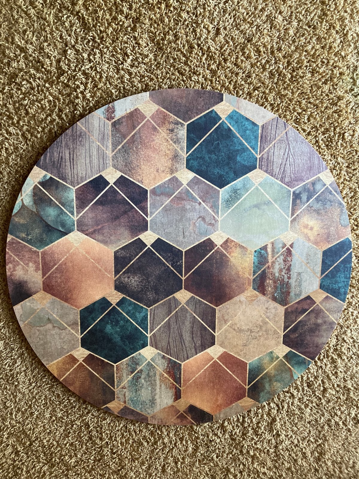 Wanddecoratie hout 70 cm doorsnede, 70 cm, Hout, Meerkleurig, Ophalen of Verzenden