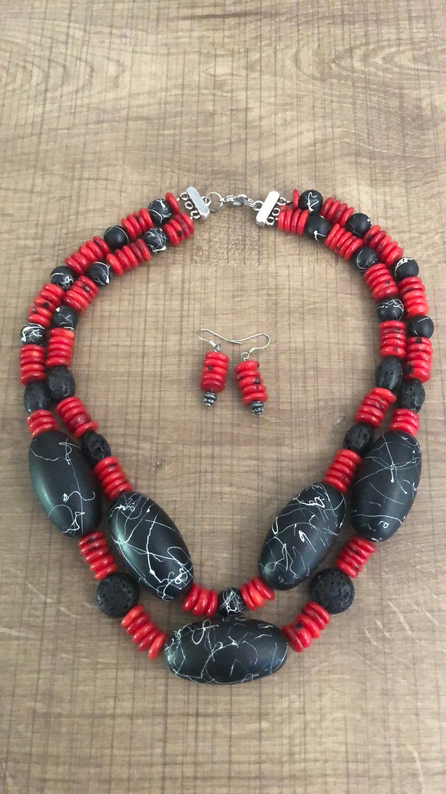 Rood koraal ketting, Nieuw, Ophalen of Verzenden, Steen of Mineraal, Met edelsteen