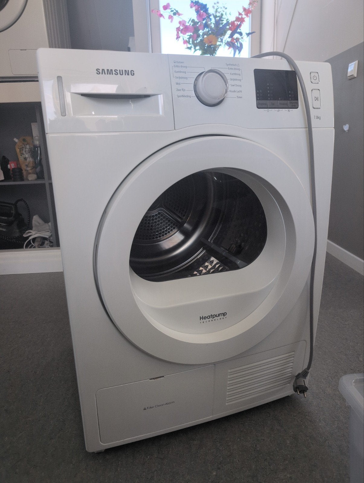 Samsung DV70F5E0HGW Warmtepomp droger - 7kg, 6 tot 8 kg, Ophalen, Condens, 85 tot 90 cm