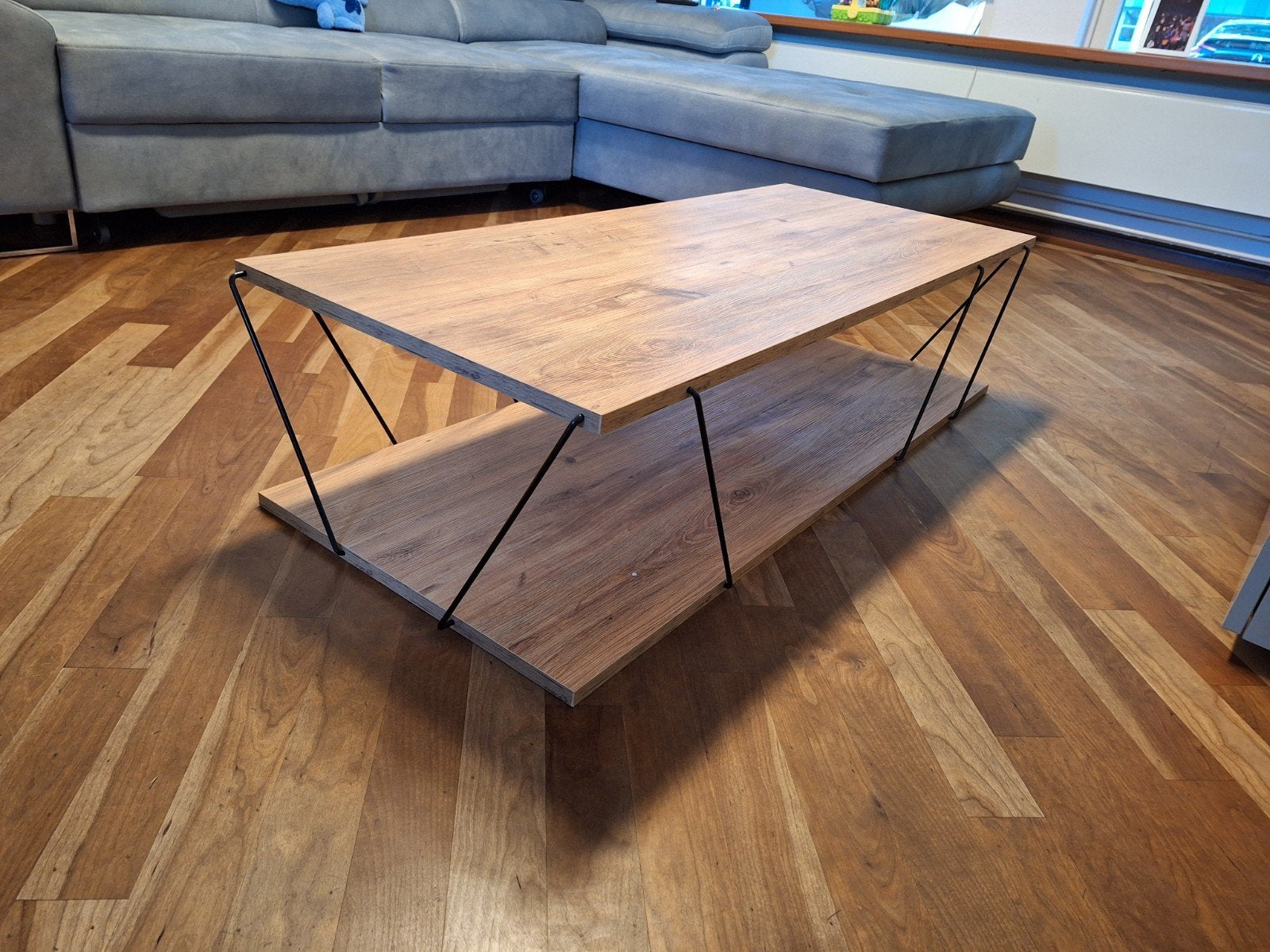 Moderne salontafel/bijzettafel voor woonkamer, Huis en Inrichting, Overige houtsoorten, Gebruikt, 100 tot 150 cm, Modern