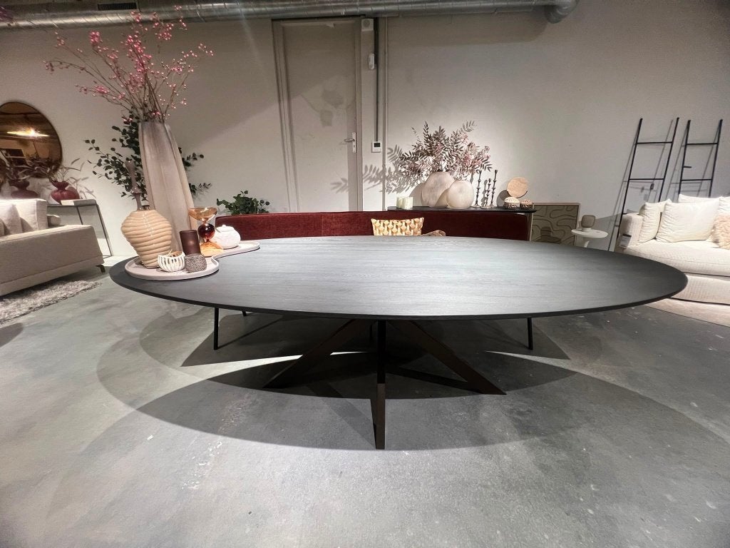 Room108 Eettafel Marseille+Spinpoot VAN€ 2517, VOOR: €999,-, Ophalen, Gebruikt, 100 tot 150 cm, Eikenhout