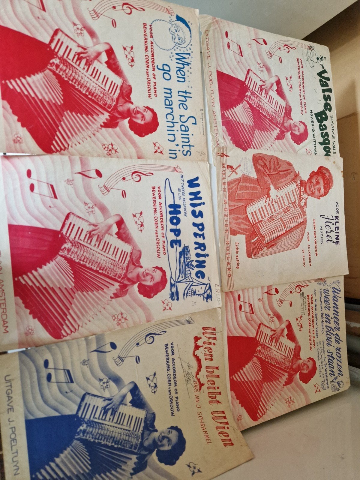 Vintage Bladmuziek voor Accordeon of Piano - Diverse Titels, Gebruikt, Verzenden, Accordeon, Thema