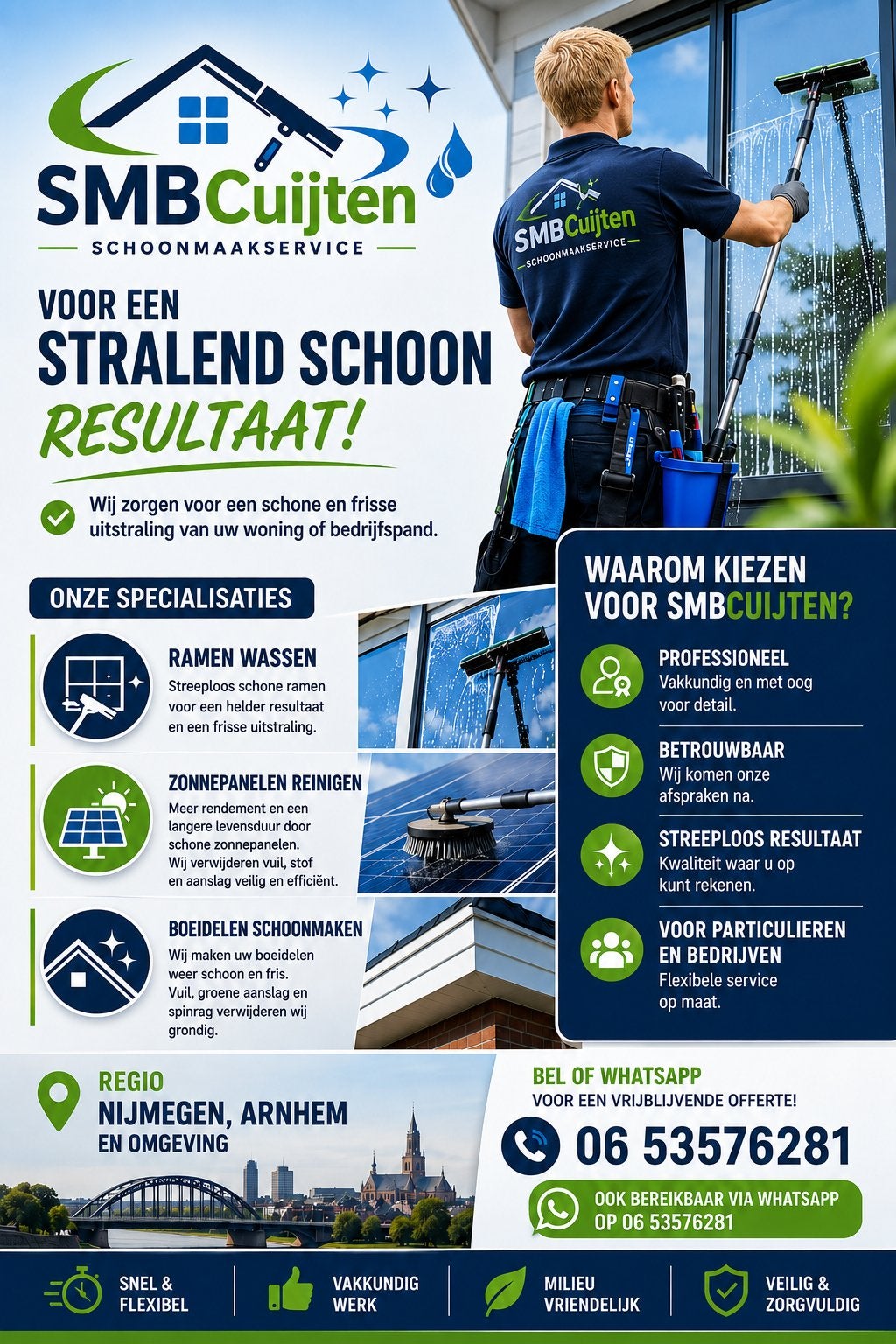 Glazenwasserij omgeving Arnhem, Nijmegen & Lingewaard, Ophalen, Gevelraam of Ruit, Nieuw, 160 cm of meer