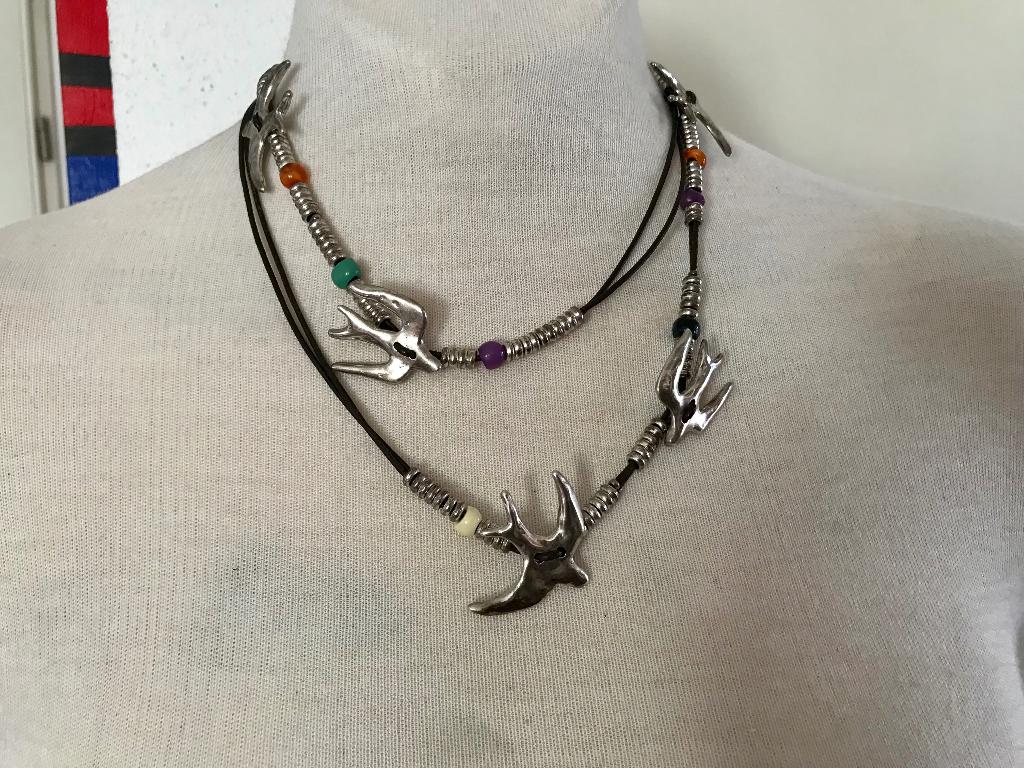 Uno de 50 ketting (79) birds zwaluw, Sieraden, Tassen en Uiterlijk, Kettingen, Nieuw, Ophalen of Verzenden, Zilver, Overige materialen