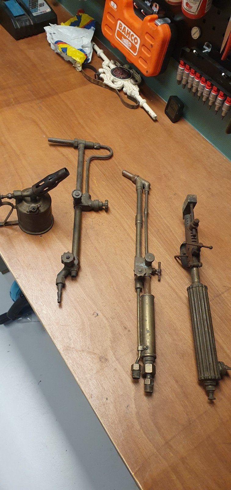 2 antieke snijbranders, een soldeertoorts en Sievert Brander, Ophalen of Verzenden