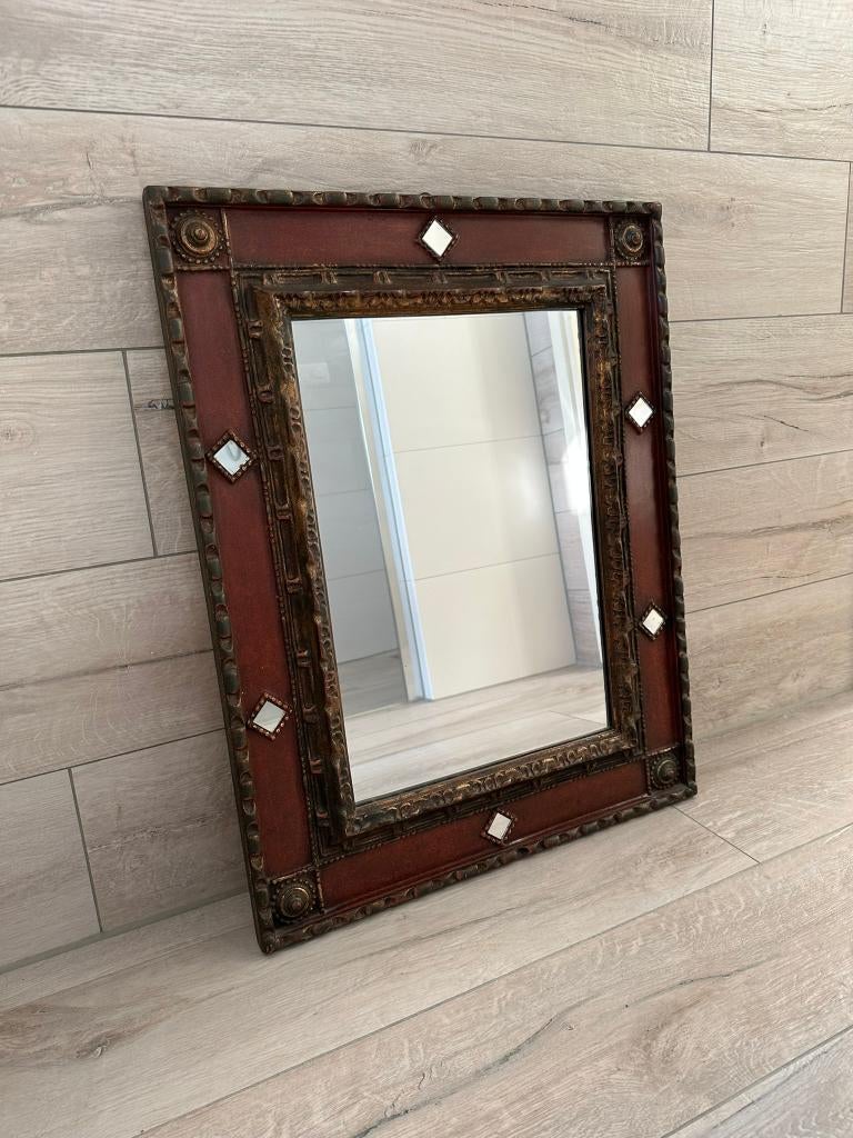 Vintage-decoratieve Italiaanse spiegel, Ophalen, Gebruikt, Minder dan 100 cm, Rechthoekig