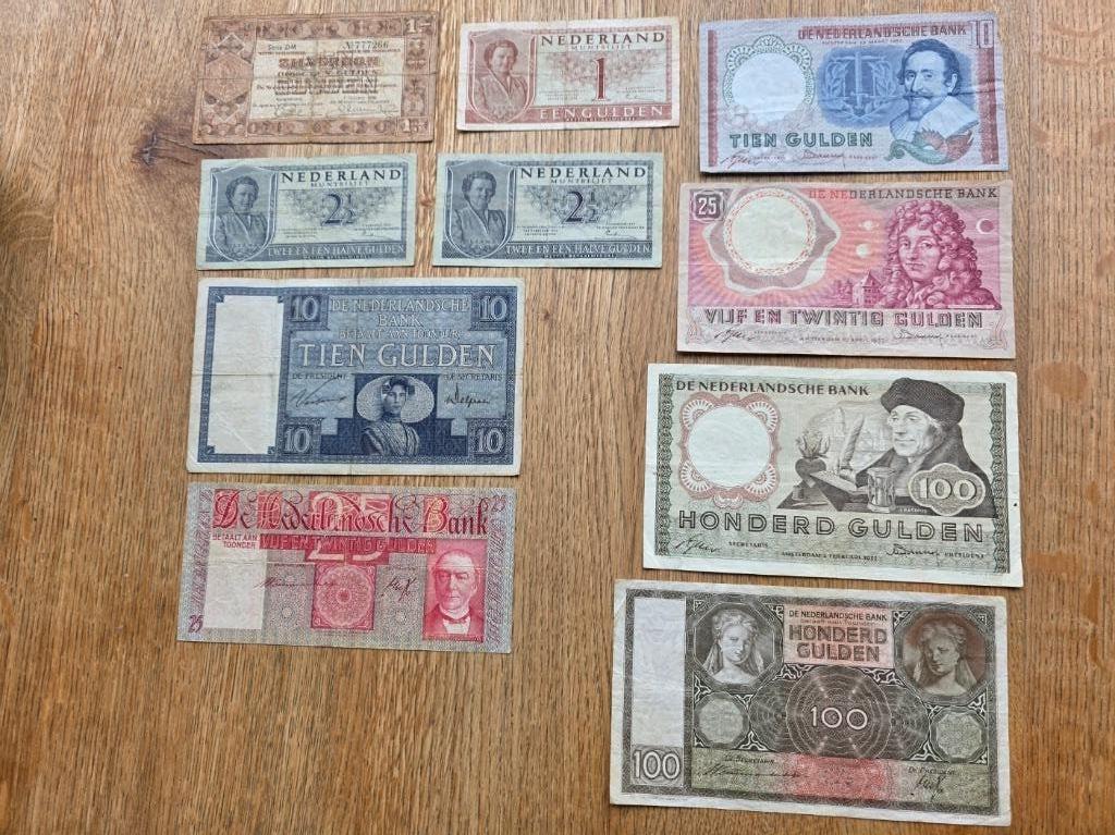10 oude gulden biljetten, Postzegels en Munten, Bankbiljetten | Nederland, Ophalen of Verzenden, 100 gulden, Setje