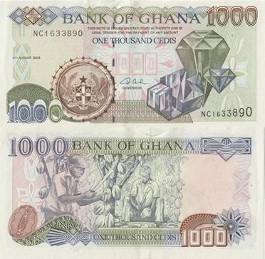 GHANA 2003 1000 cedis #32i XF, Verzenden, Overige landen, Los biljet