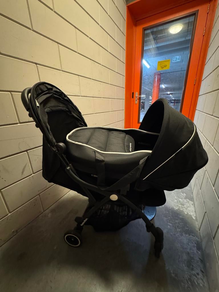Hamilton buggy en reiswieg met adapters, Ophalen, Gebruikt, Overige merken, Zonnekap