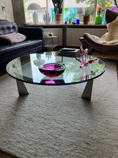Jaren 80 design metaform salontafel G3 Just van Beek, Ophalen, 100 tot 150 cm, Rond, 50 tot 100 cm